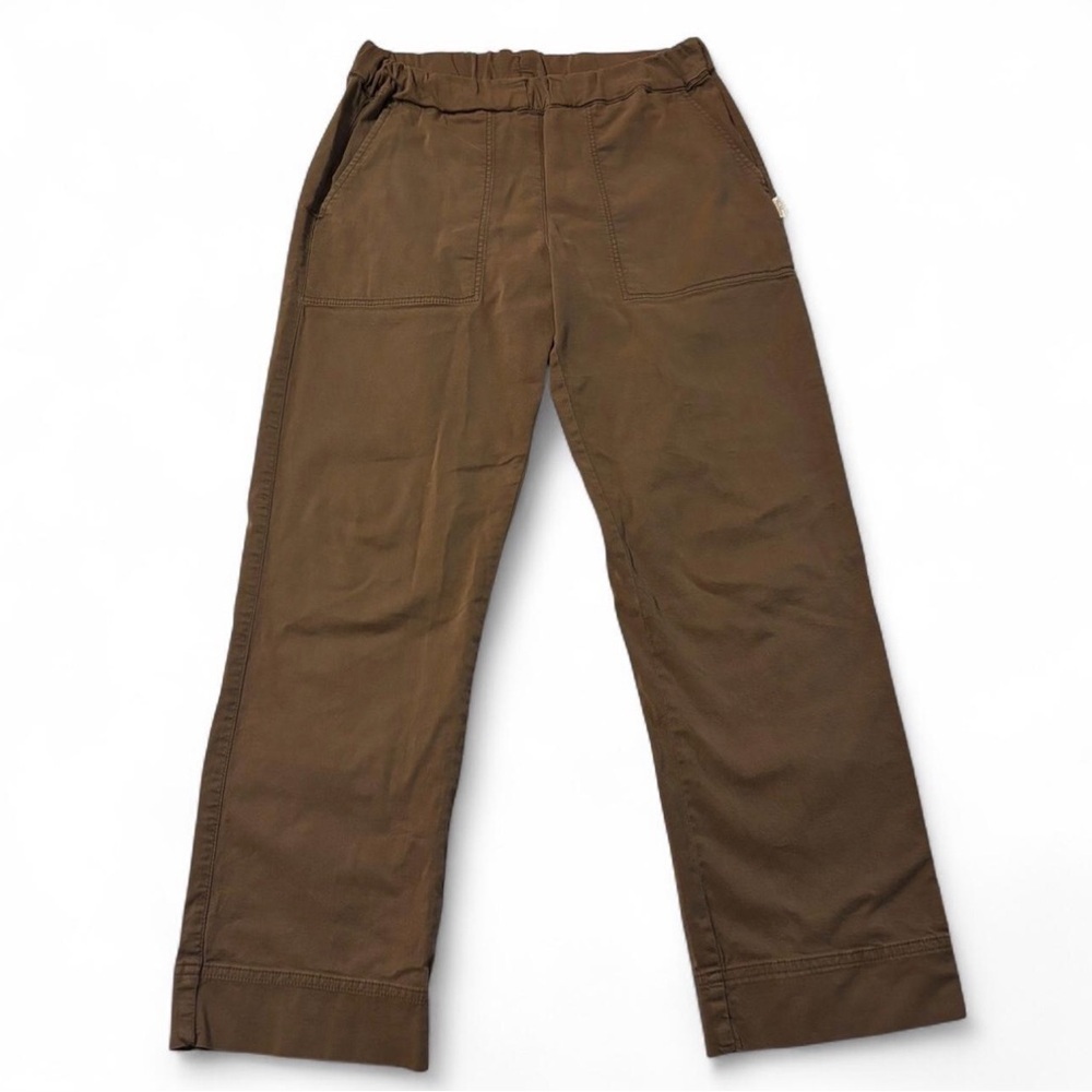 Max Mara Leisure Brown Cotton Stretch Pull On Pants US 8 Patch Pocket
